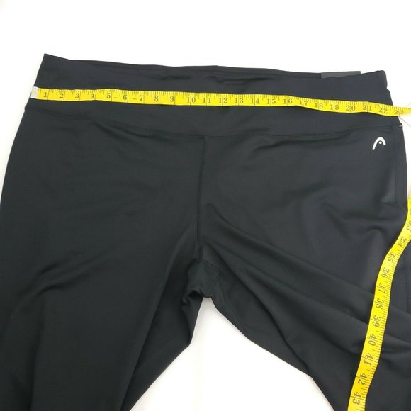 Head Womens Black High Rise Elastic Waist Criss Cross Tight Capri Pants Size 3X - Picture 11 of 15